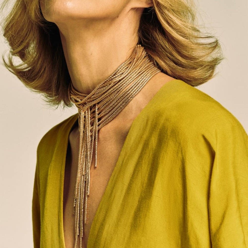 Zara Waterfall Choker Golden